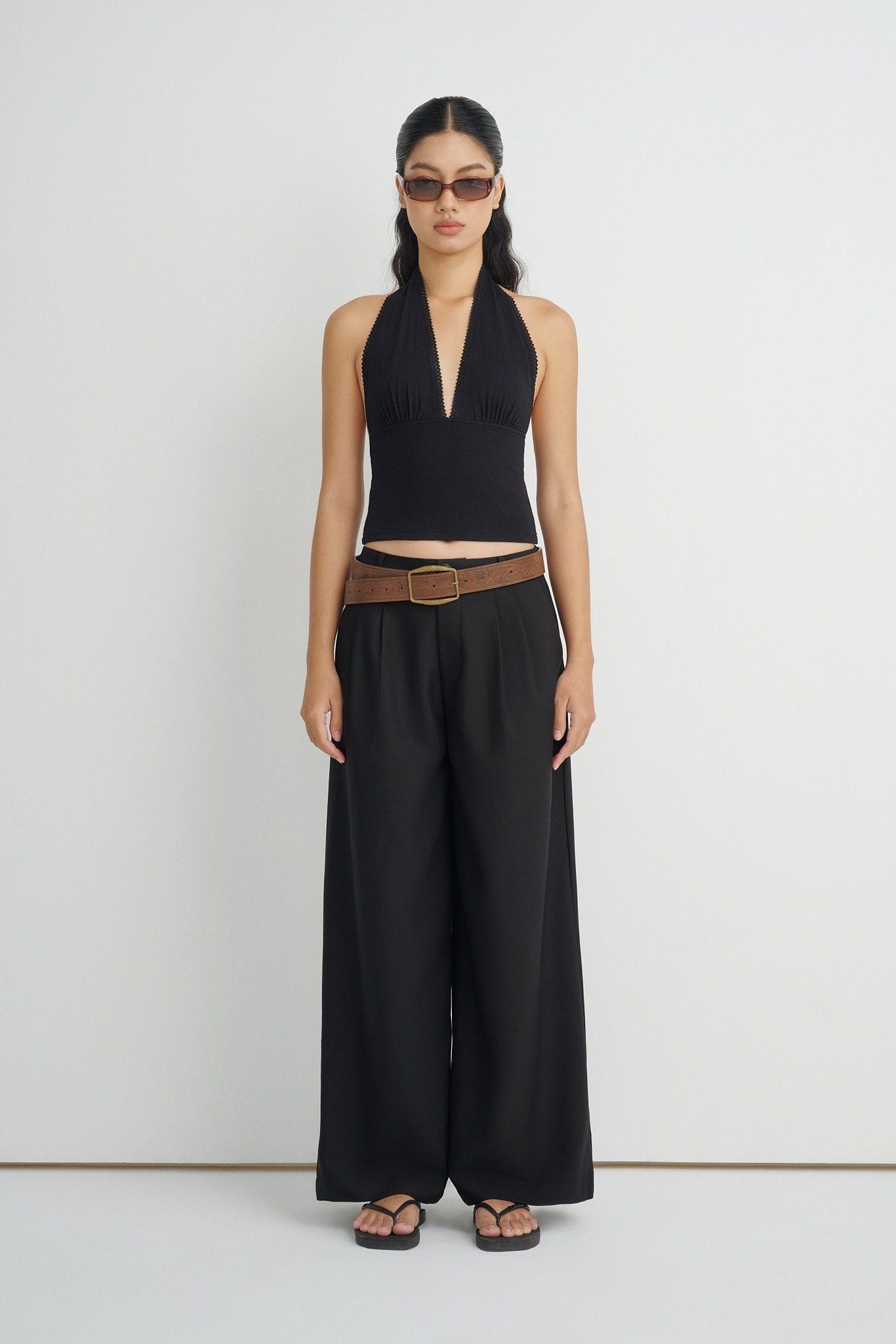  Black Wide Leg Trousers 