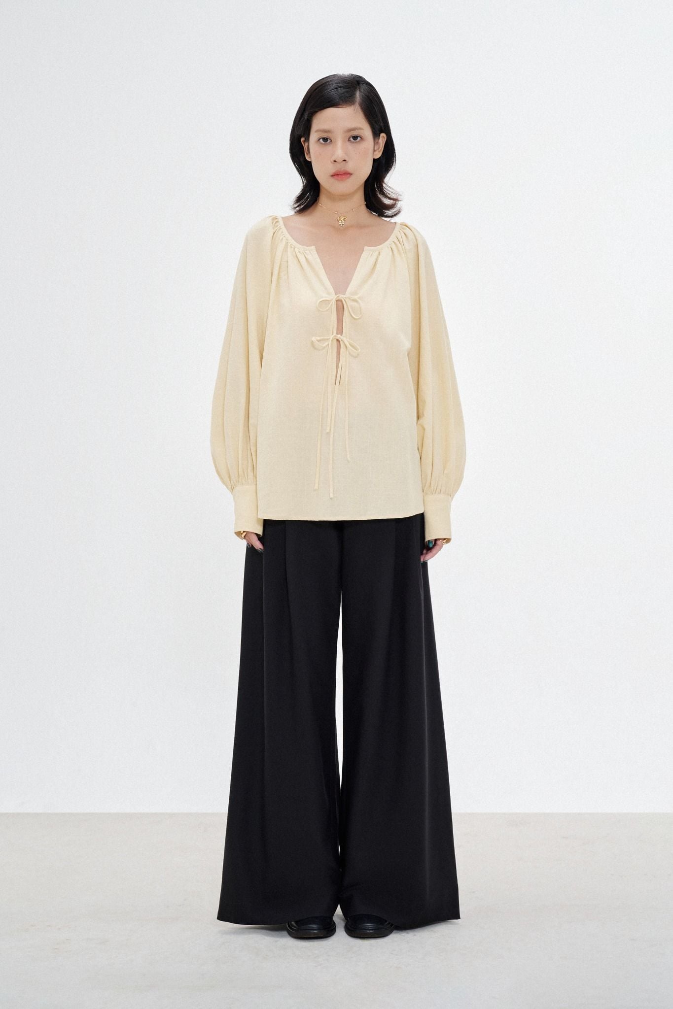 Black A-line Trousers