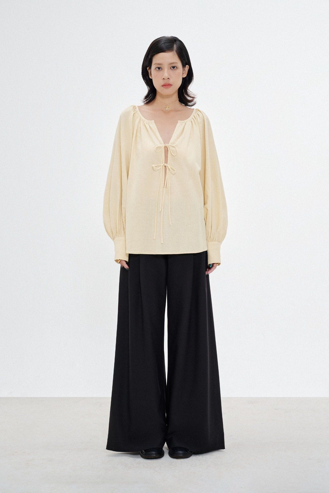  Yellow Puff Sleeve Top 