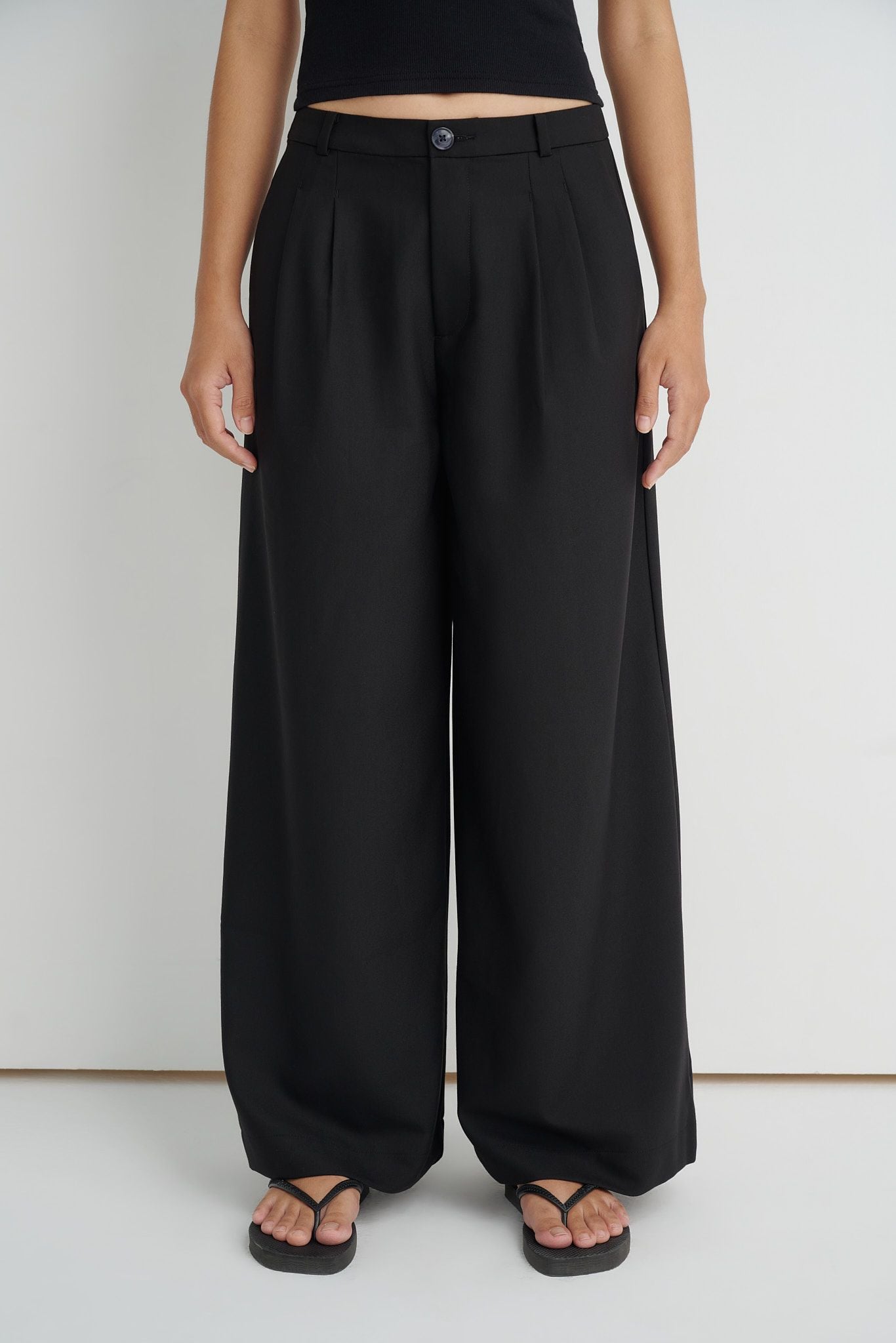  Black Wide Leg Trousers 