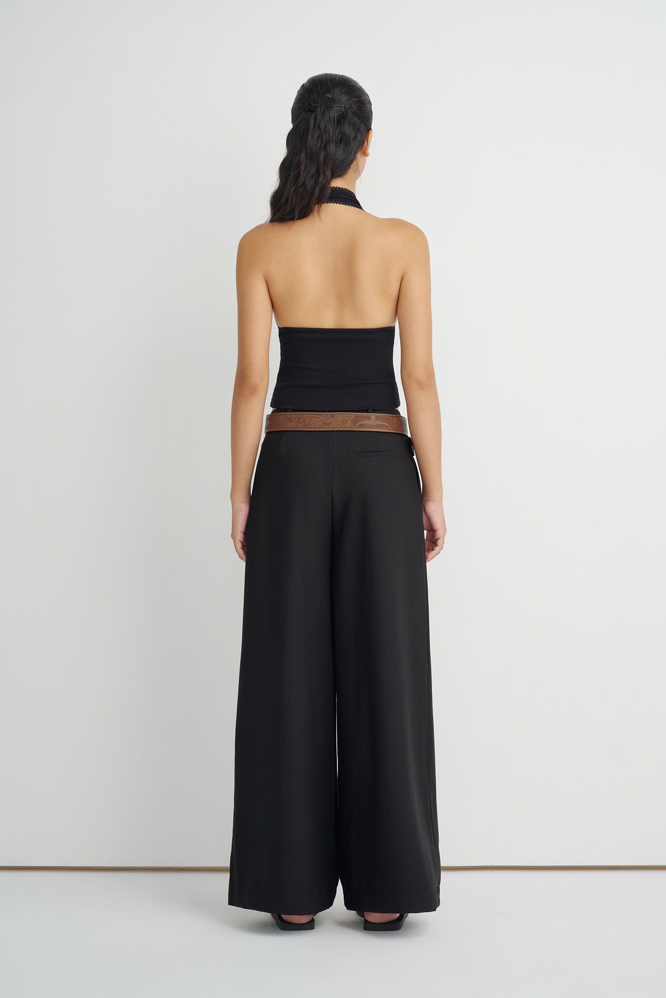  Black Wide Leg Trousers 