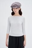  Grey Boat Neck Top 