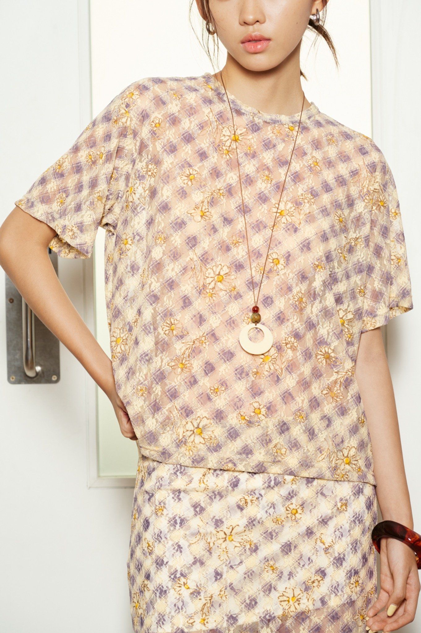  Shorts Sleeve Lace Top 