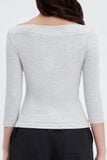  Grey Boat Neck Top 