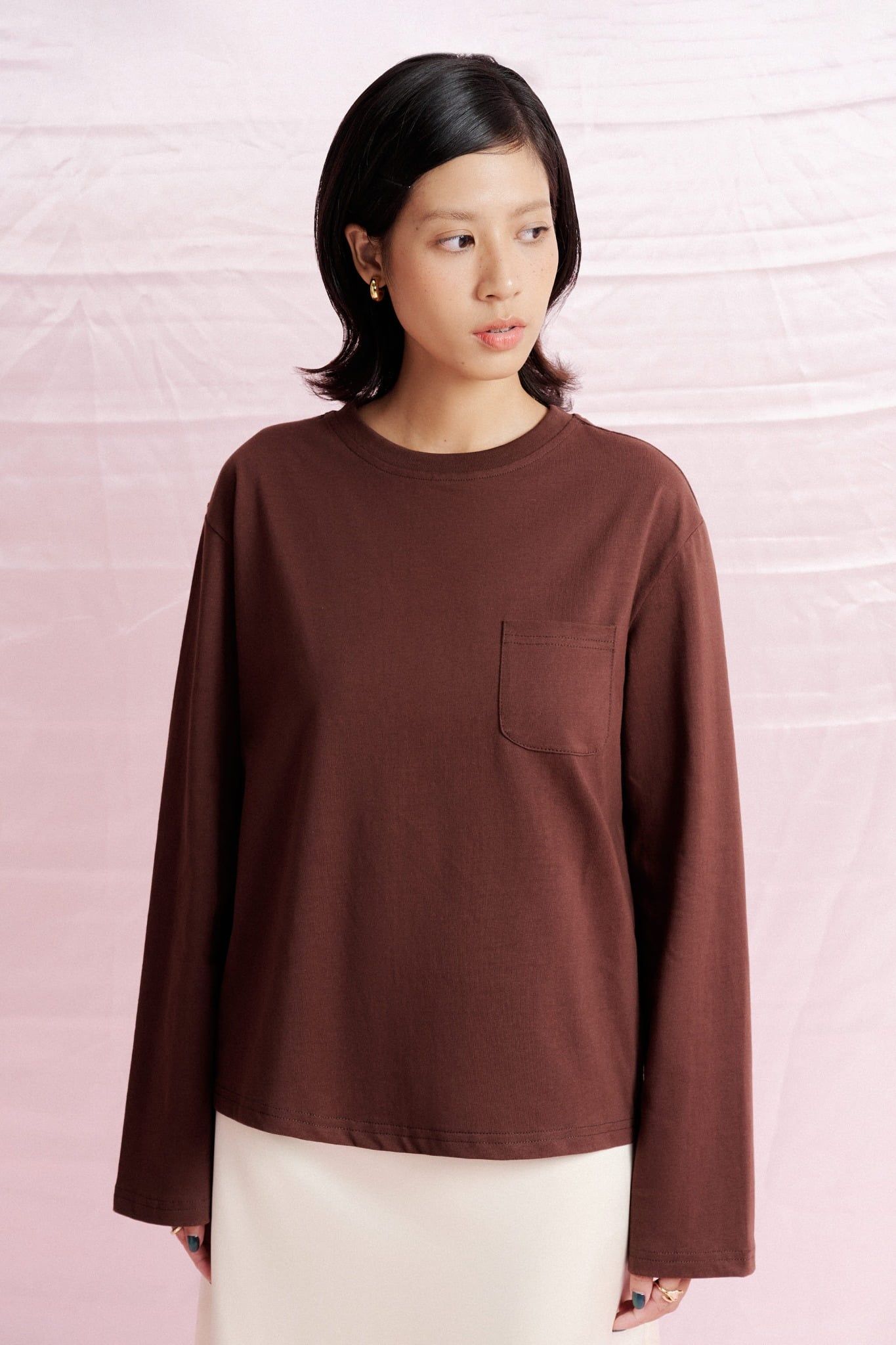  Brown Long Sleeve T-shirt 