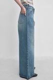  Quần Jeans ống rộng - Medium Blue Mid Waist Jeans - LIBÉ 7558 