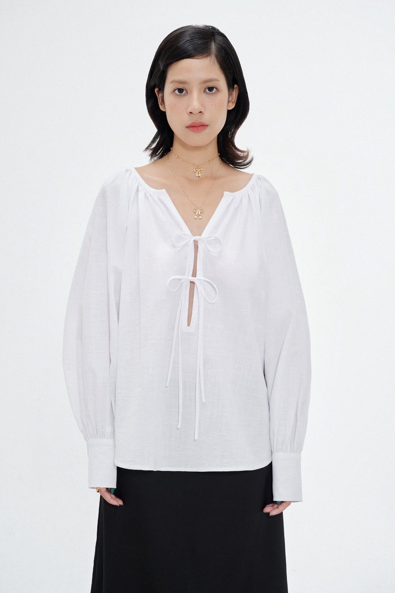  White Puff Sleeve Top 