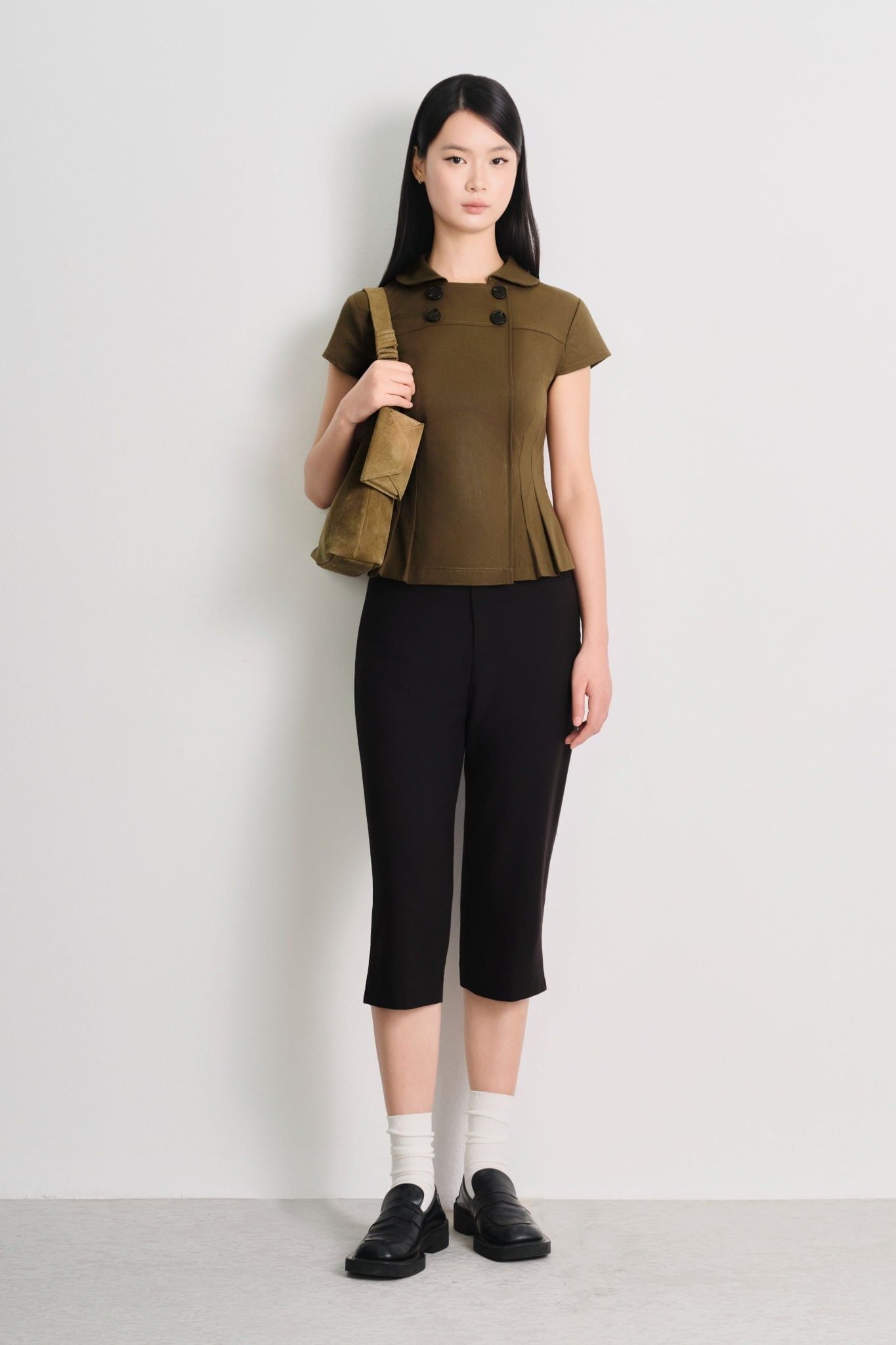  Áo kiểu - Curved Panel Button Top - LIBÉ 7632 