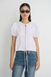  White Boxy Ruffle Top 
