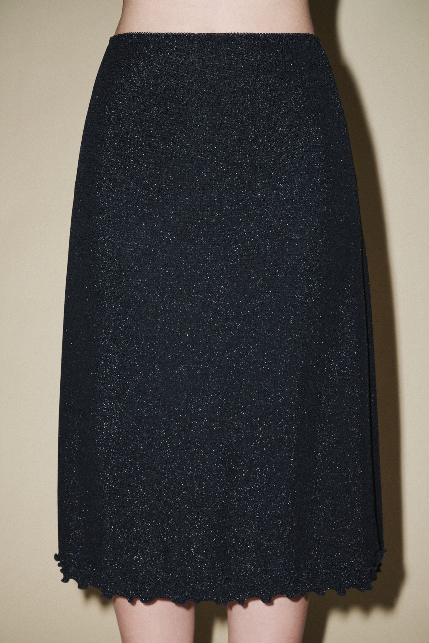  Black Gilter Mid-length Skirt 