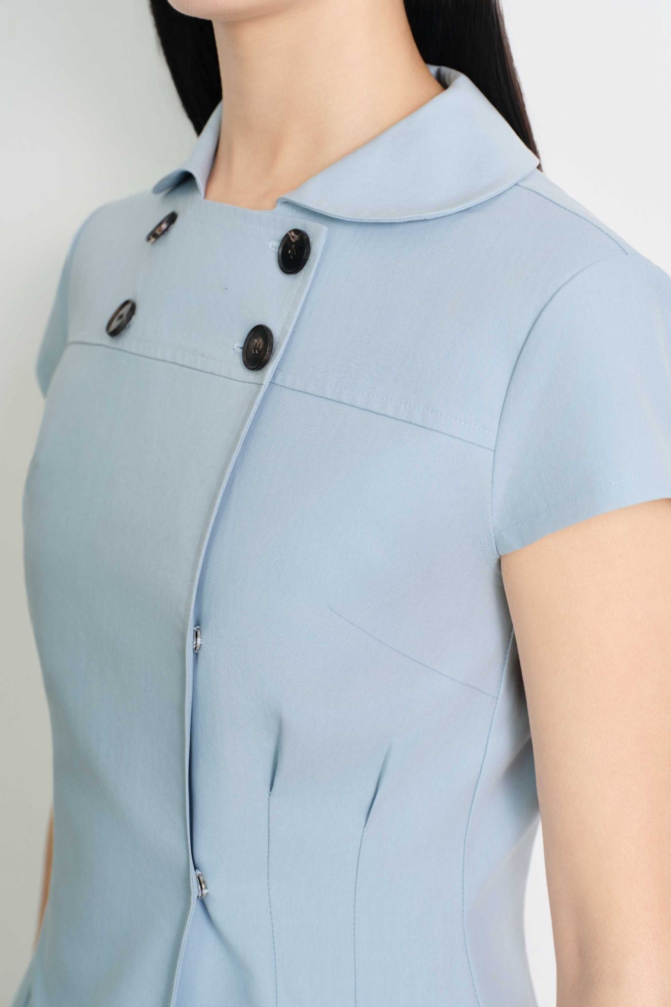  Áo kiểu - Curved Panel Button Top - LIBÉ 7572 