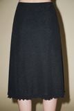  Black Gilter Mid-length Skirt 