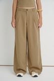  Striped Brown Straight Leg Trousers 