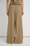  Striped Brown Straight Leg Trousers 