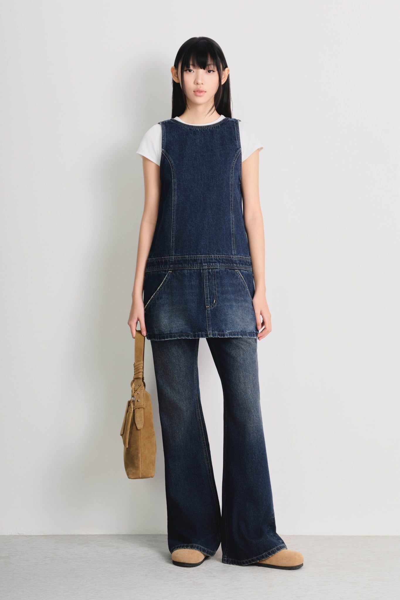  Đầm ngắn không tay - Dropwaist Denim Dress - LIBÉ 7603 