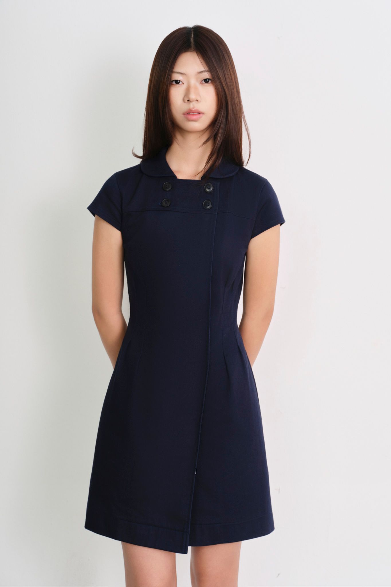  Đầm ngắn - Navy Button Dress - LIBÉ 7518 