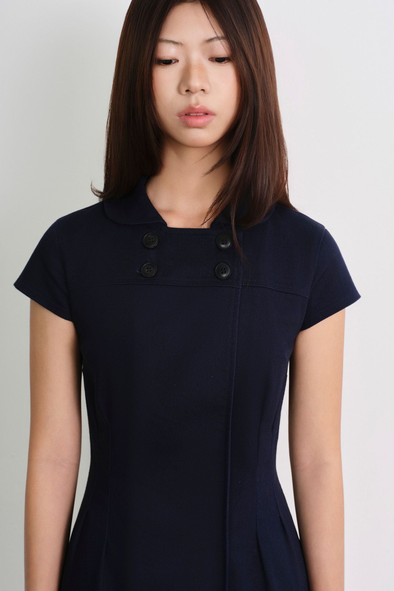  Đầm ngắn - Navy Button Dress - LIBÉ 7518 
