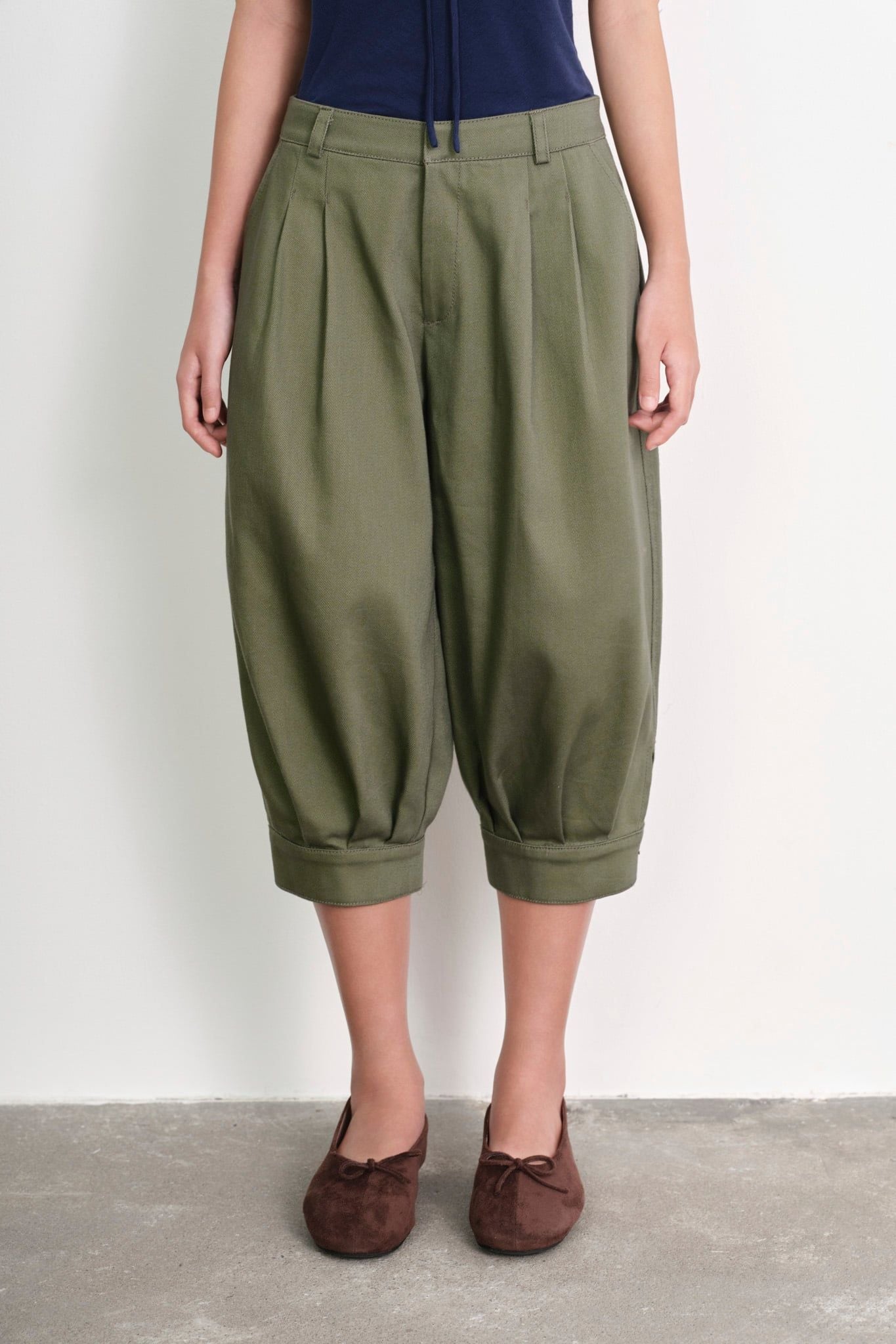  Cuffed Balloon Pants - Green 