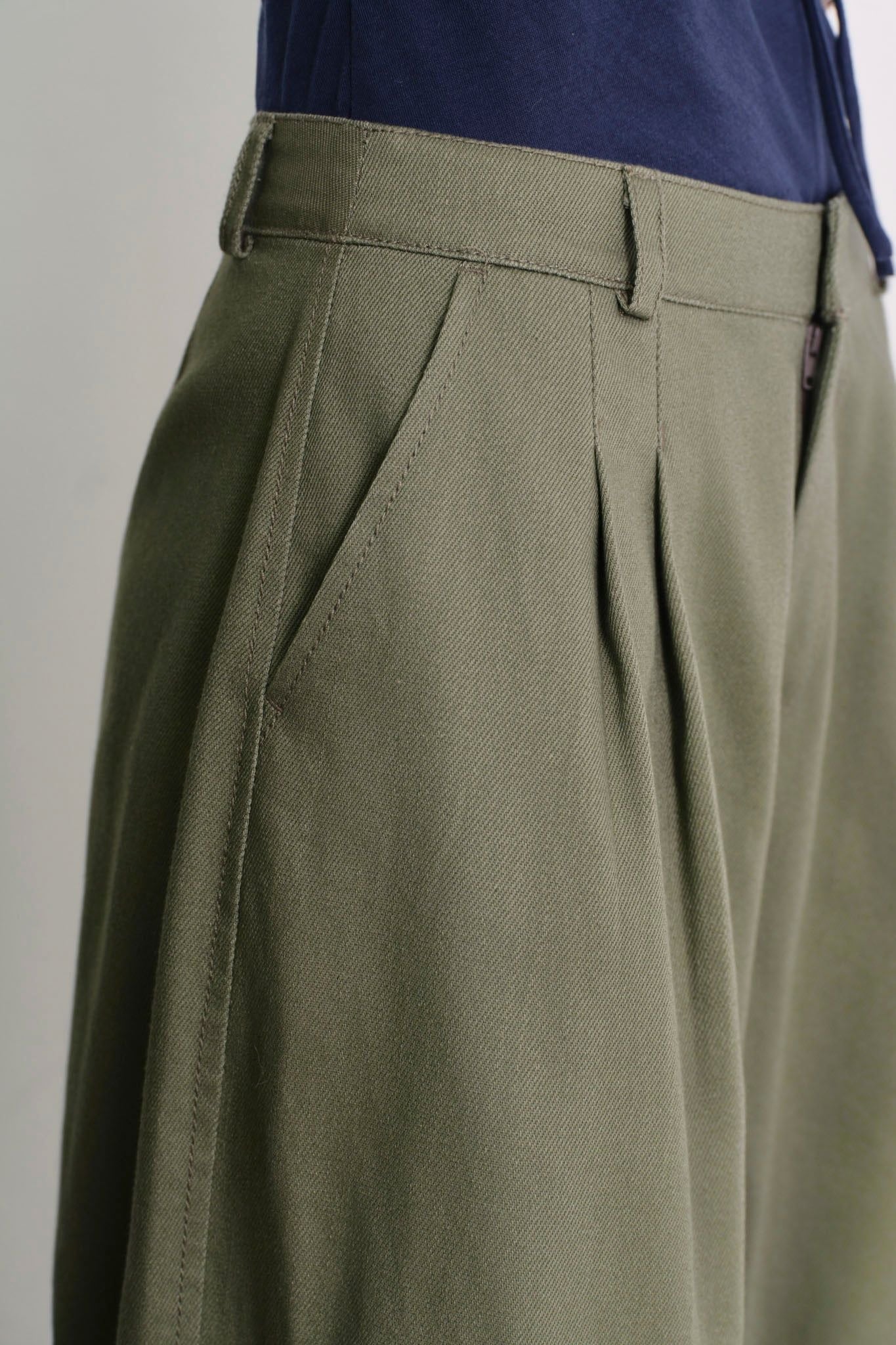  Cuffed Balloon Pants - Green 
