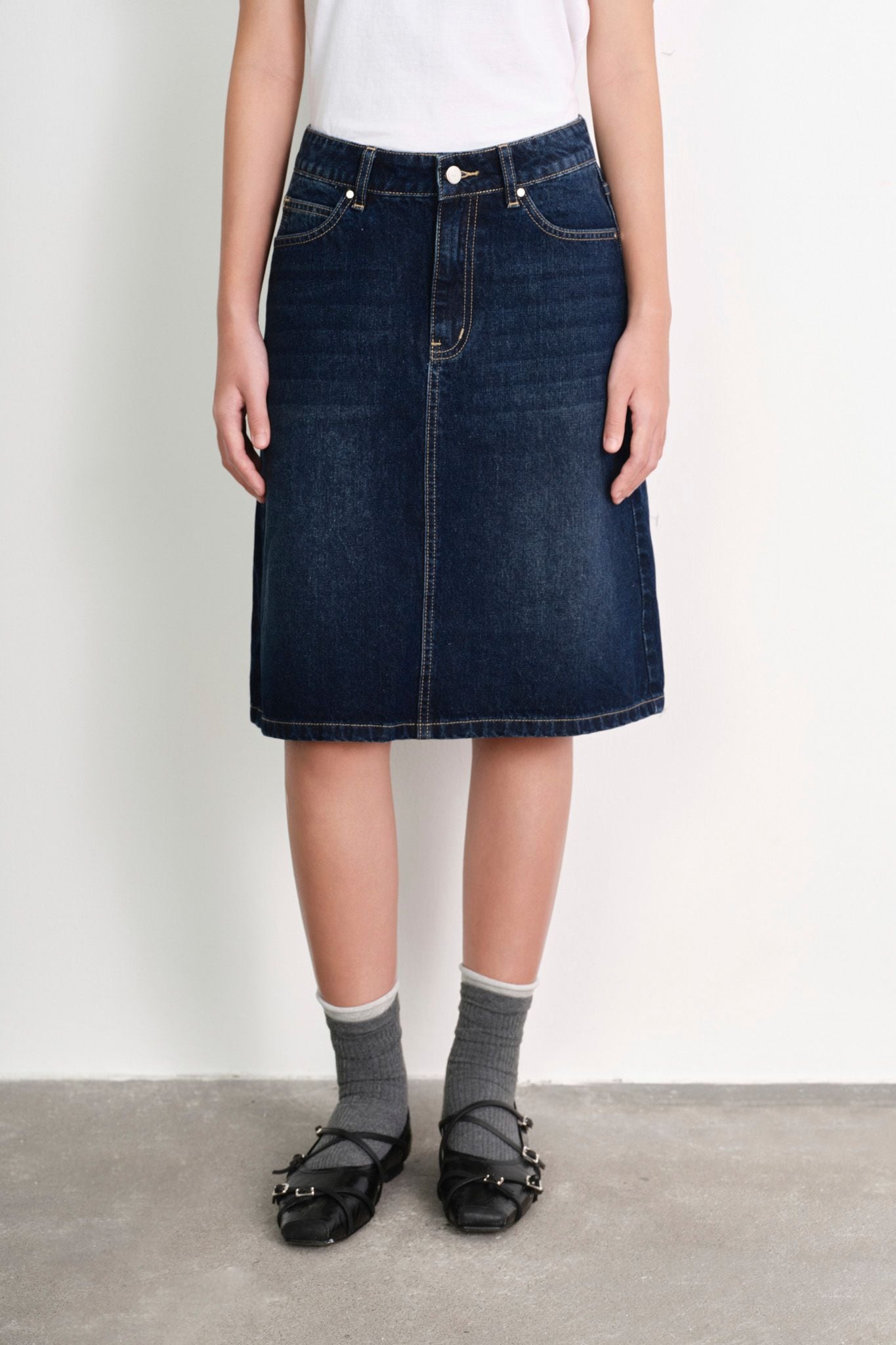  Váy lửng - Indigo Denim Skirt - LIBÉ 7596 