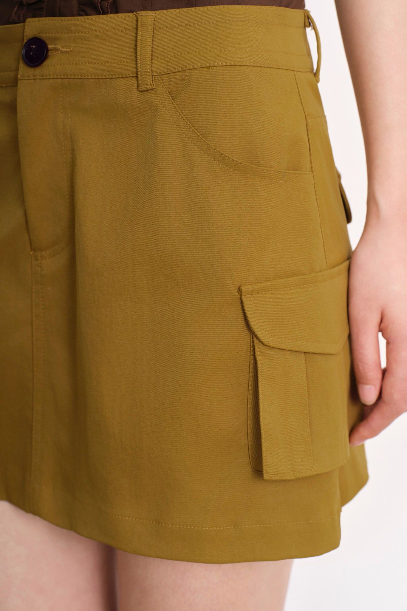  Cargo Mini Skirt - Golden Olive 