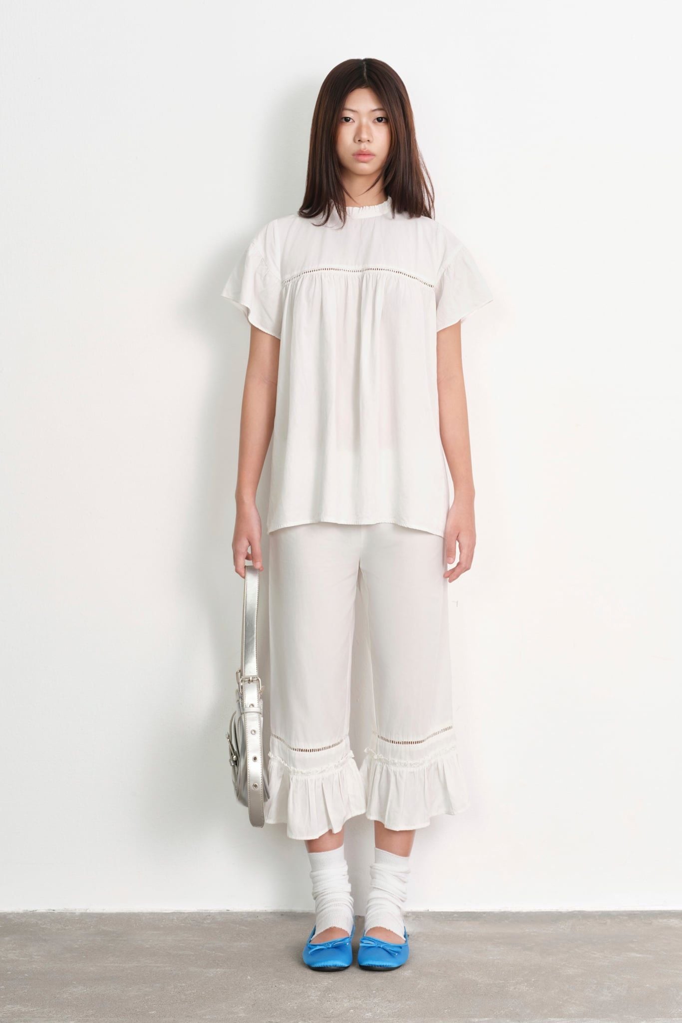 Quần lửng - Frill-hem Cropped Trousers - LIBÉ 7541