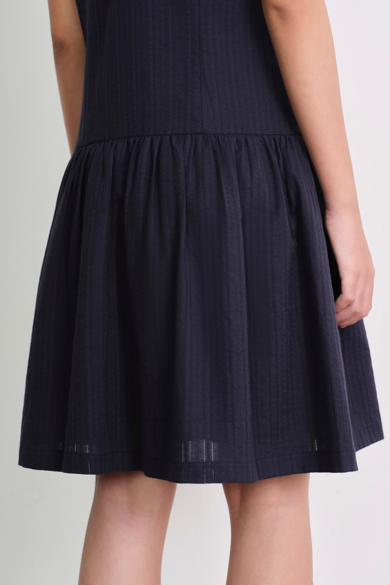  V-neck Mini Dress - Navy 