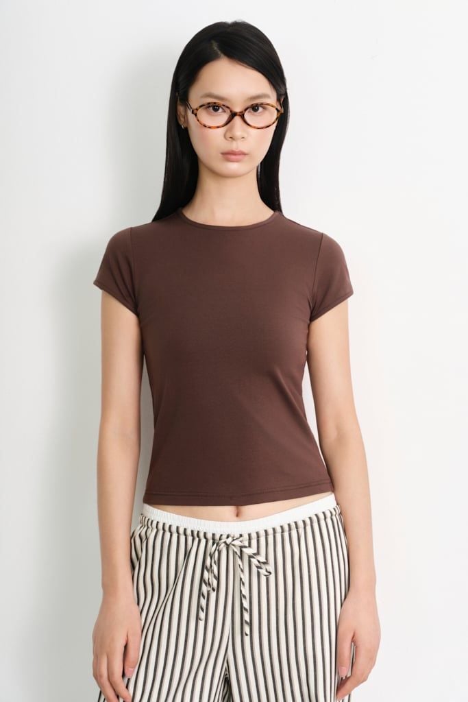  Brown Fitted T-shirt 