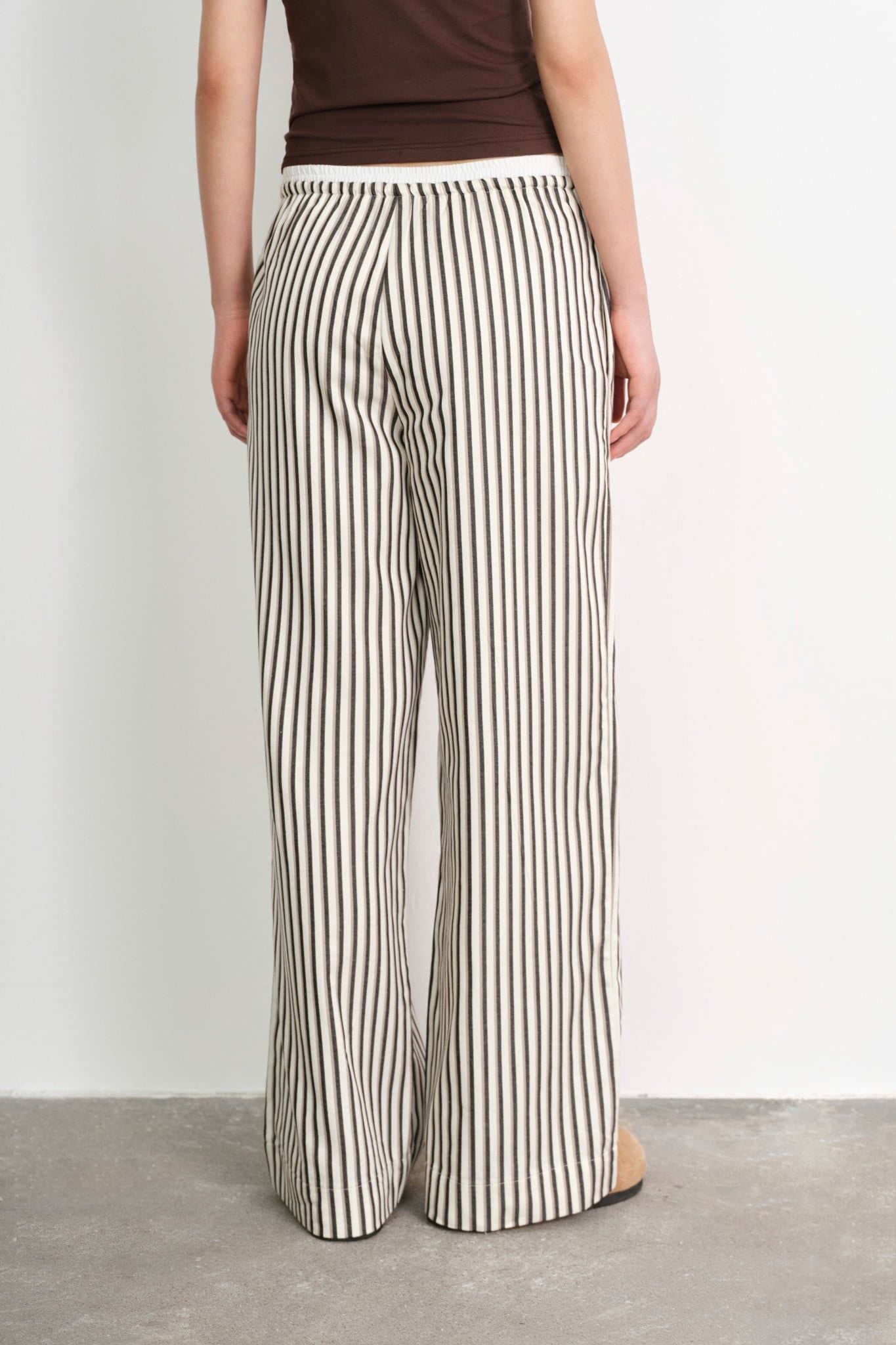  Relaxed Stripe Wide Leg Trousers 