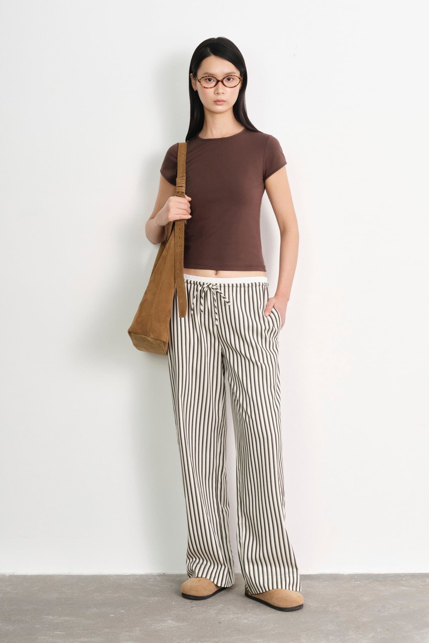 Quần tây - Relaxed Stripe Wide Leg Trousers - LIBÉ 7472