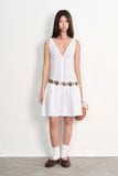  V-neck Mini Dress - White 