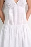  V-neck Mini Dress - White 