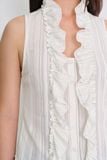  Front Ruffle Sleeveless Top 