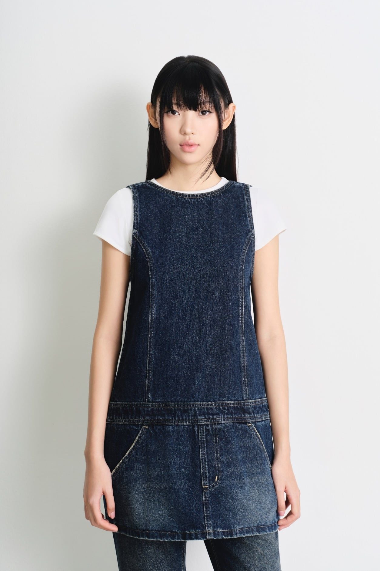  Đầm ngắn không tay - Dropwaist Denim Dress - LIBÉ 7603 