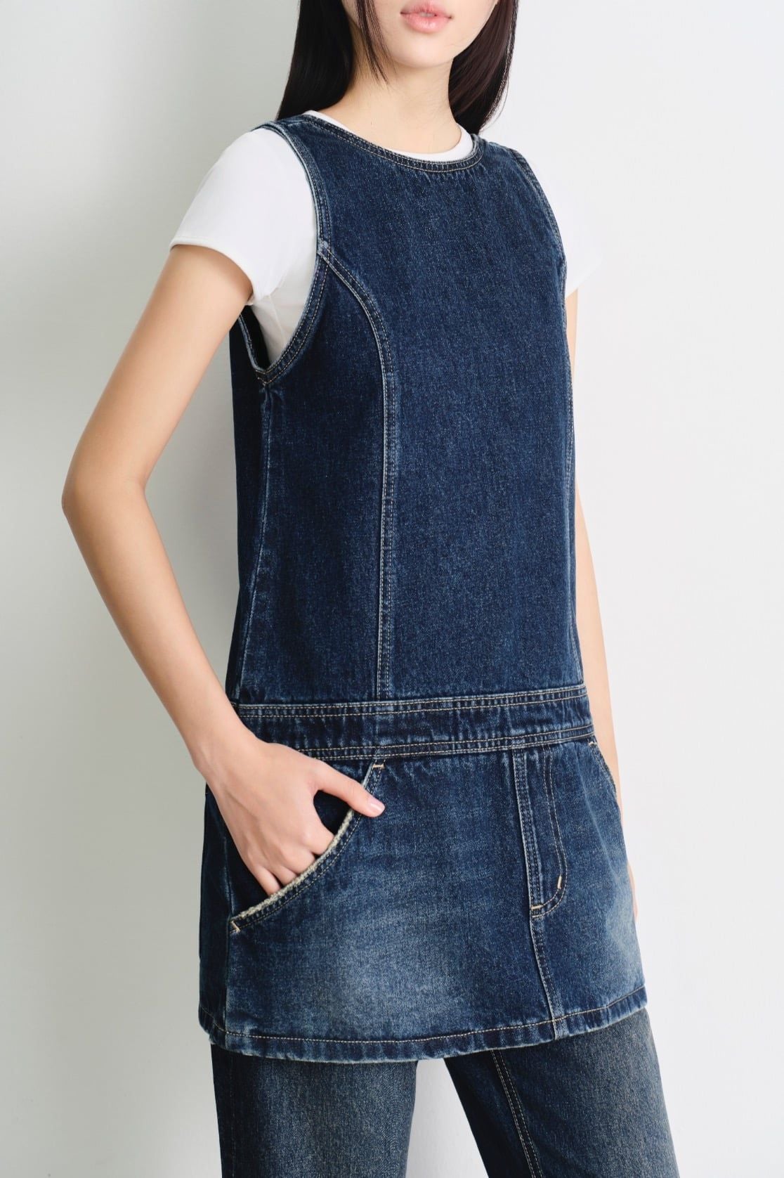  Đầm ngắn không tay - Dropwaist Denim Dress - LIBÉ 7603 