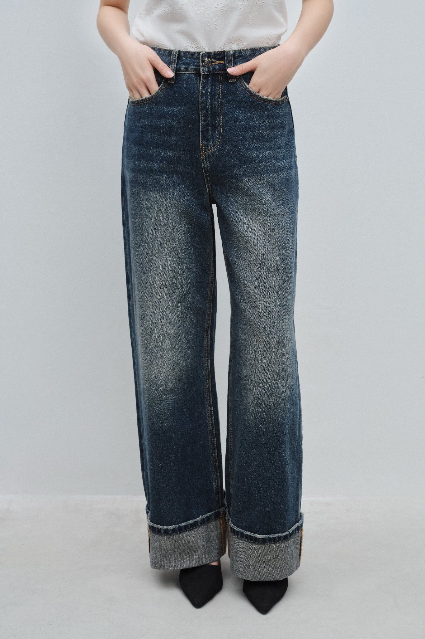  Quần Jeans ống thẳng - Dark Blue Straight Leg Jeans - LIBÉ 7205 