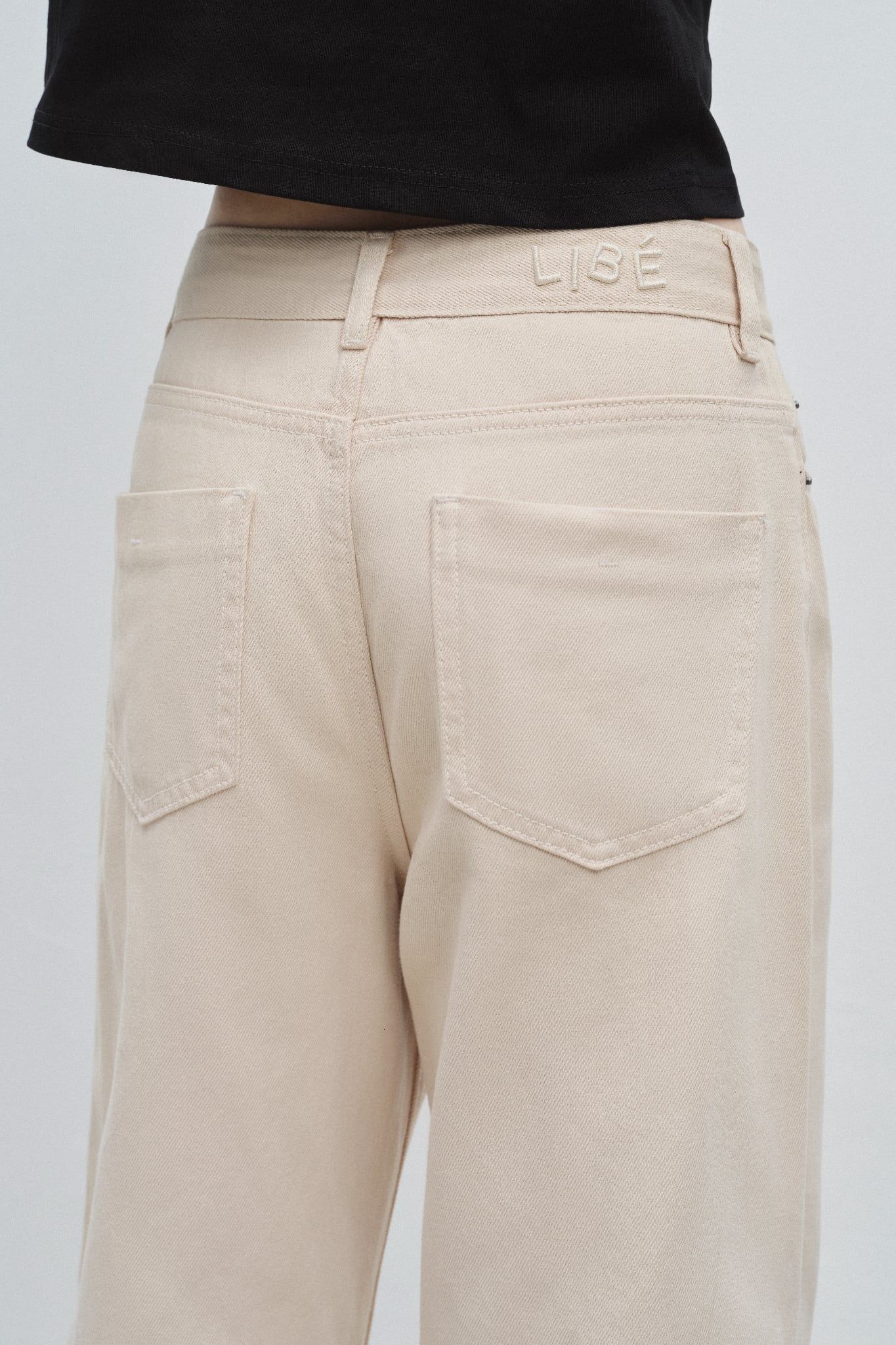  Quần Jeans ống thẳng - Cream Straight Leg Jeans - LIBÉ 7182 