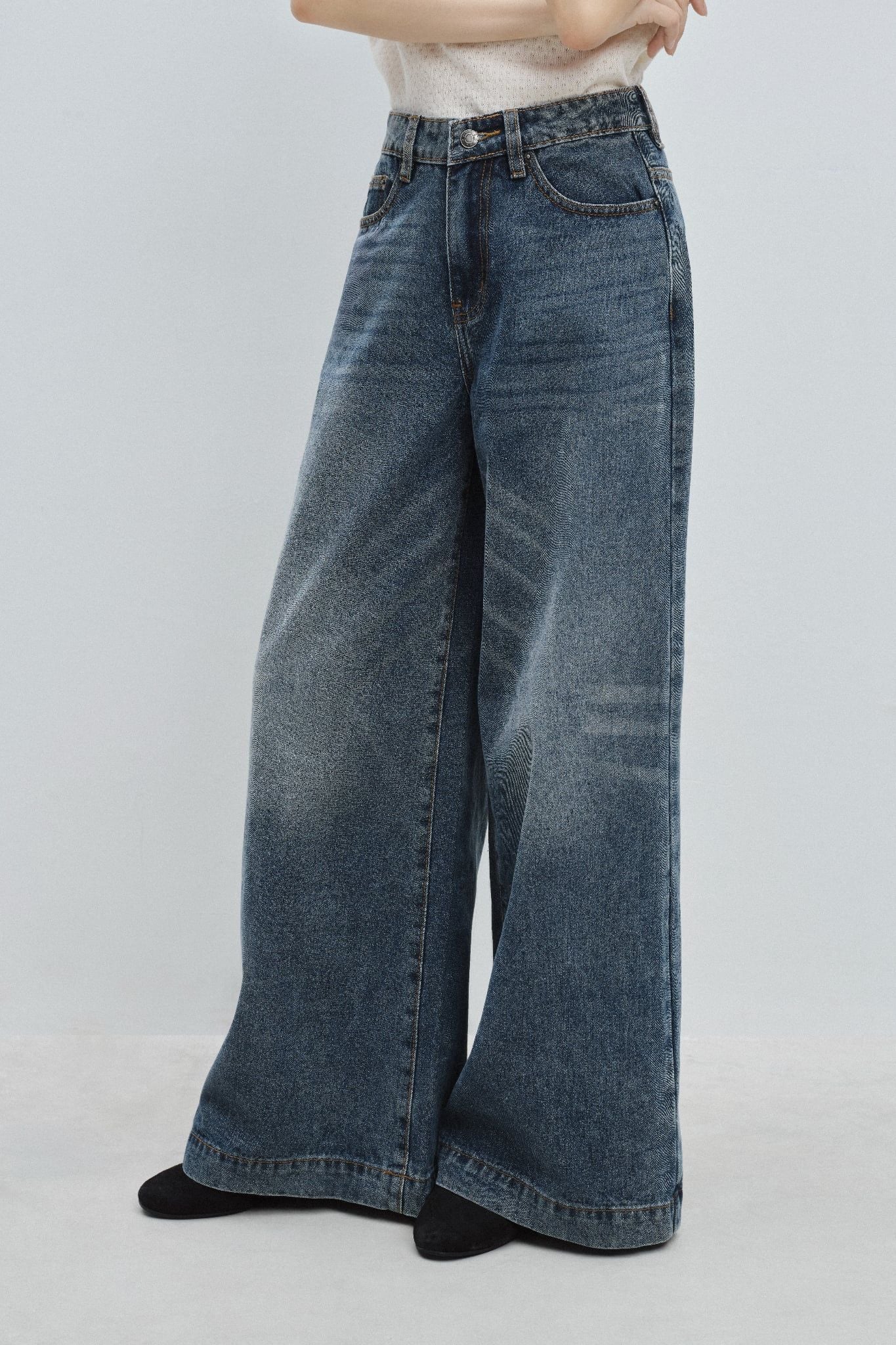  Quần Jeans ống loe - Blue Flared Denim Jeans - LIBÉ 7290 