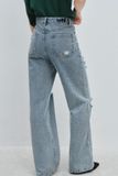  Quần ống suông - Medium Blue Ripped Jeans - LIBÉ 7225 