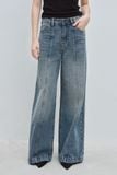  Quần Jeans ống rộng - Mid Waist Panel Seam Wide Leg Jeans - LIBÉ 7391 