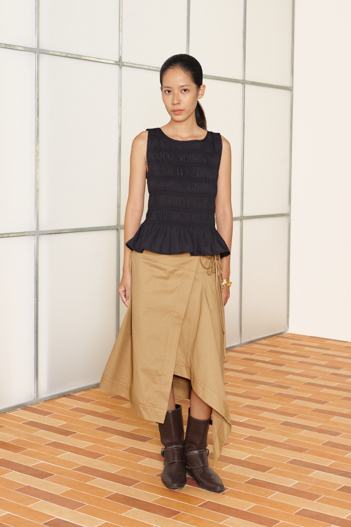  Black Smocking Top 