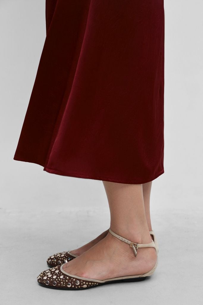 Váy lửng - Red Flared Midi Skirt - LIBÉ 7653 