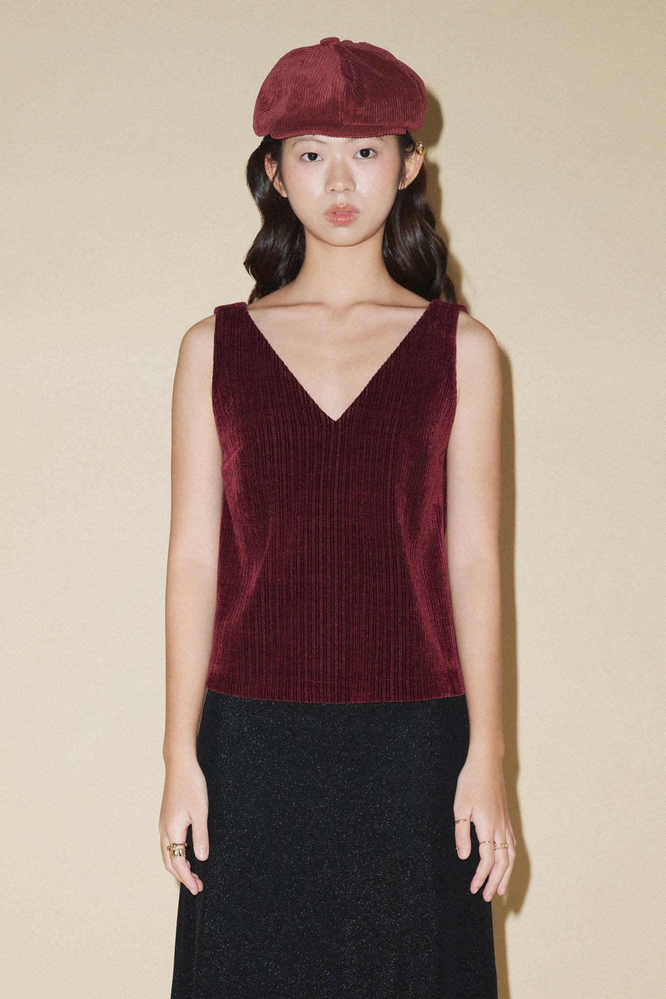  Red Wine Sleeveless Top 