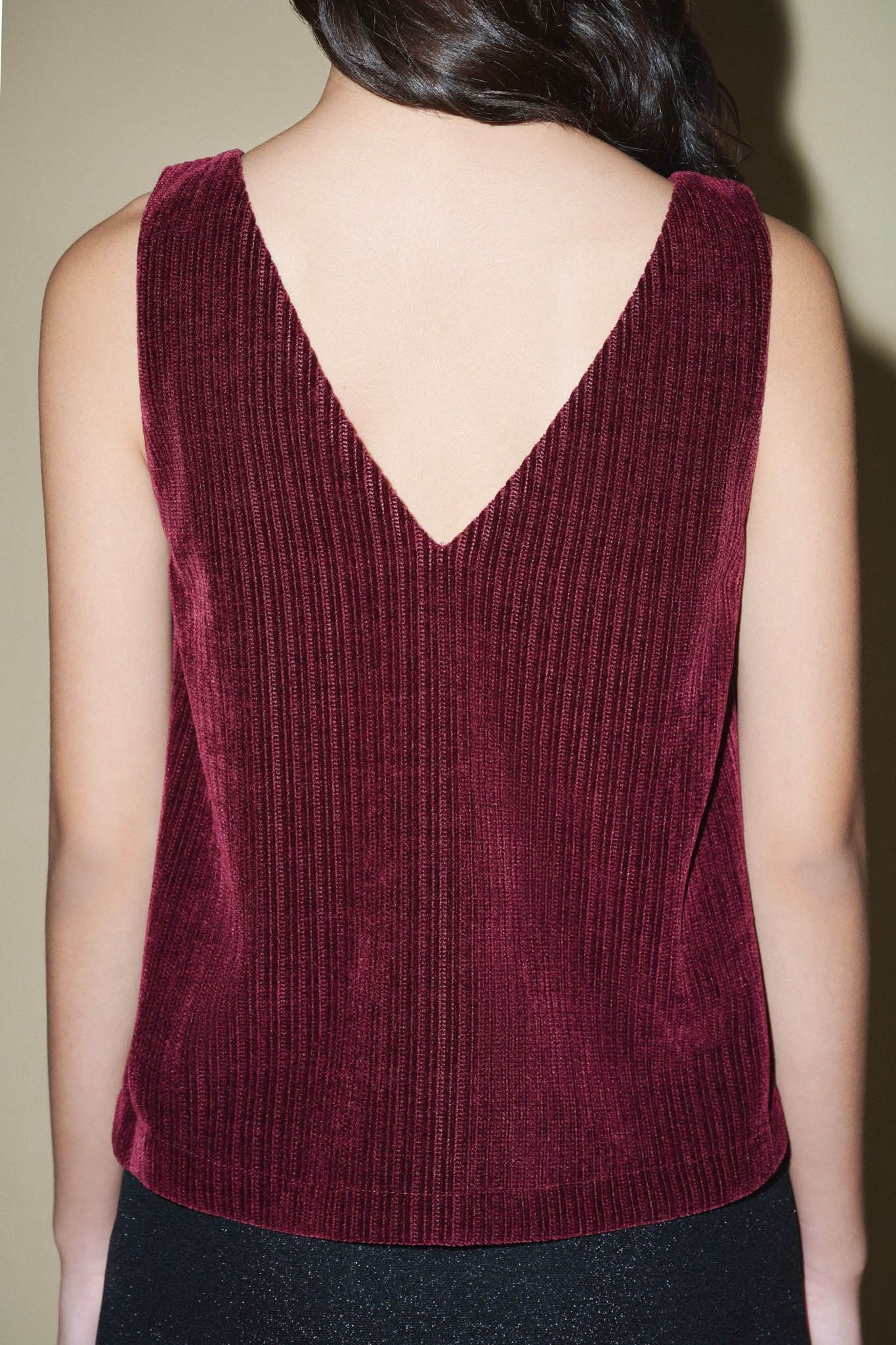  Red Wine Sleeveless Top 