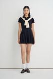  Navy Pleated Mini Dress 