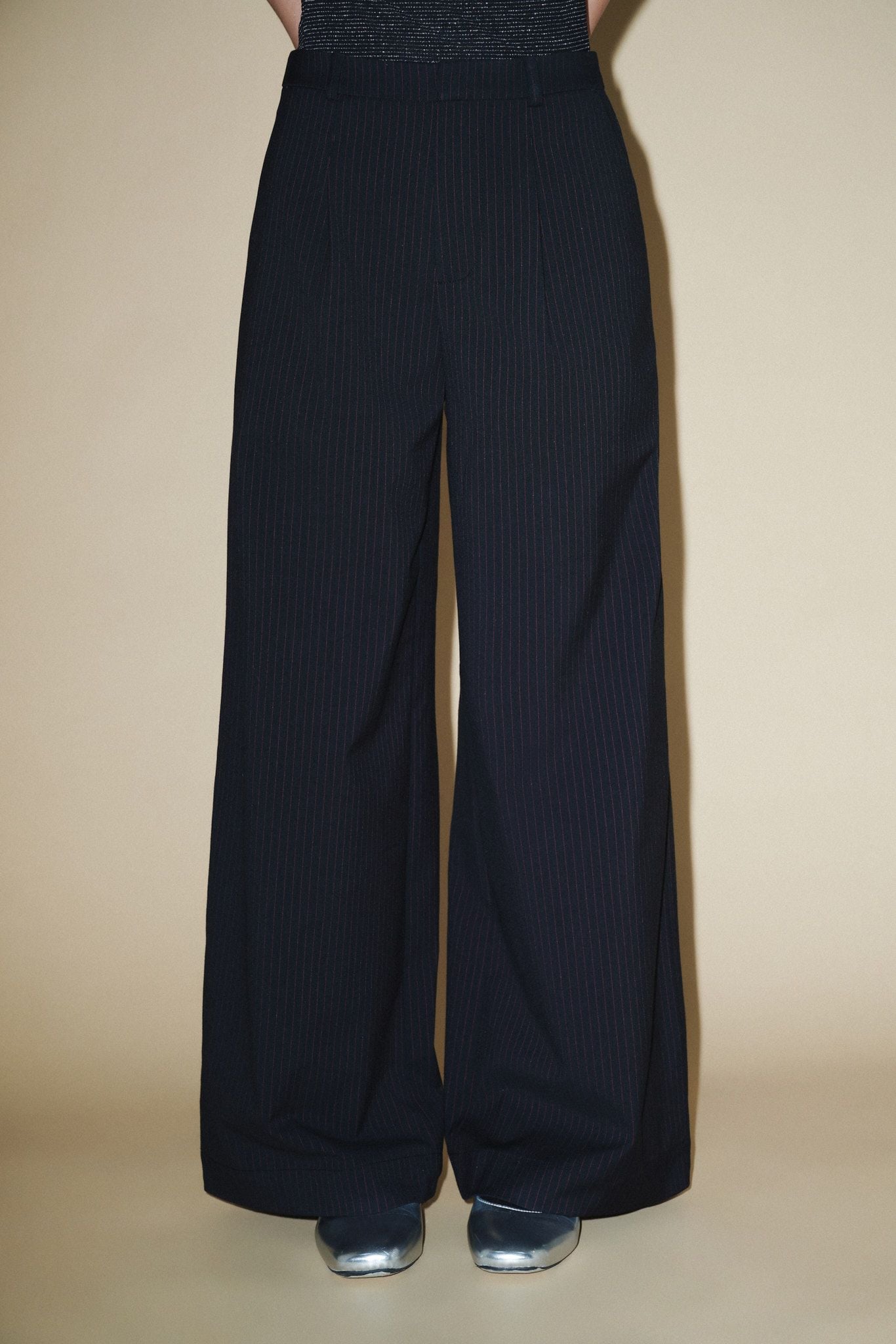  Striped Wide Leg Trousers 