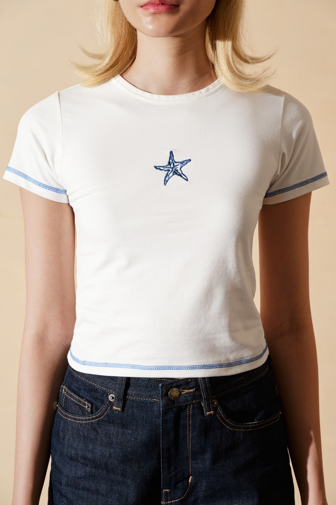  White Embroidered Babytee 