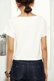  Áo kiểu - White Top With Bow Tie Details - LIBÉ 7148 