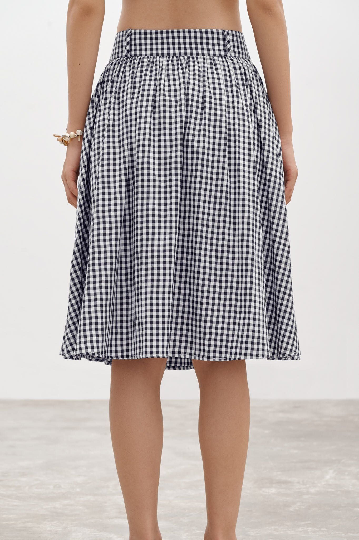 Gingham Mid-length Skirt 
