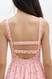  Đầm lửng - Floral Open Back Midi Dress - LIBÉ 7264 